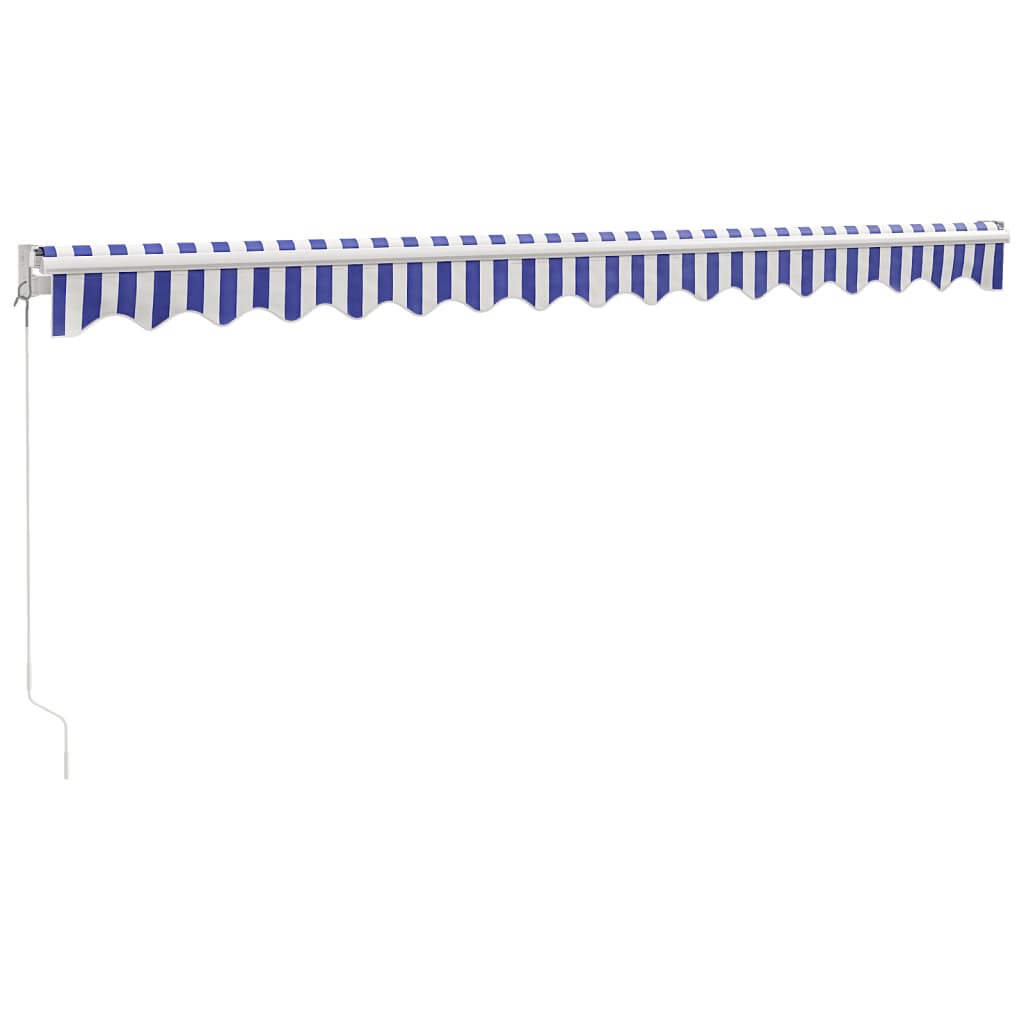 Gelenkarmmarkise Blau und Weiß 4x3 m Stoff und Aluminium