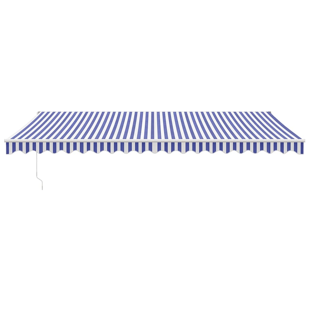 Gelenkarmmarkise Blau und Weiß 5x3 m Stoff und Aluminium