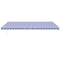 Thumbnail for Gelenkarmmarkise Blau und Weiß 5x3 m Stoff und Aluminium