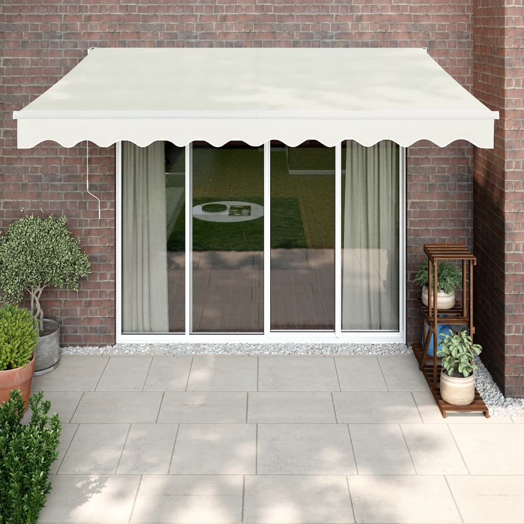 Gelenkarmmarkise Creme 3x2,5 m Stoff und Aluminium