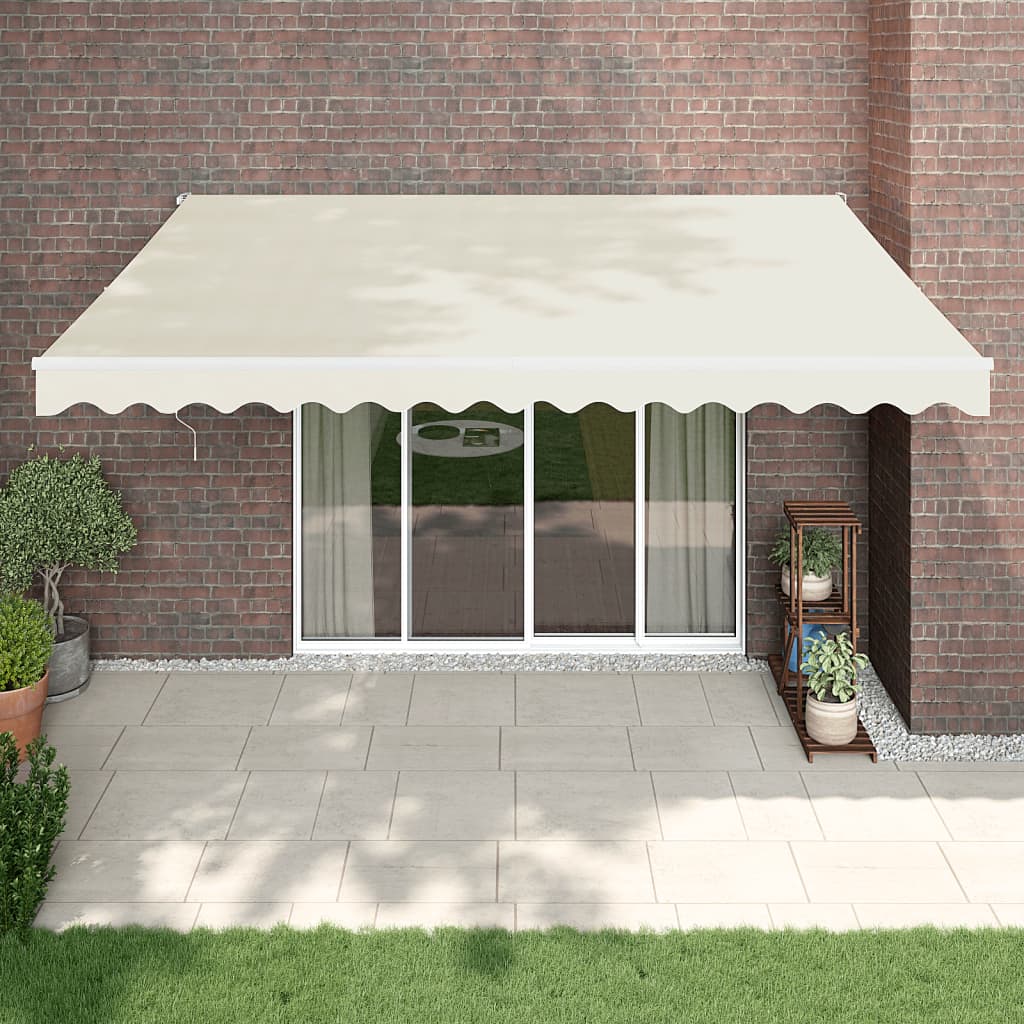 Gelenkarmmarkise Creme 4,5x3 m Stoff und Aluminium