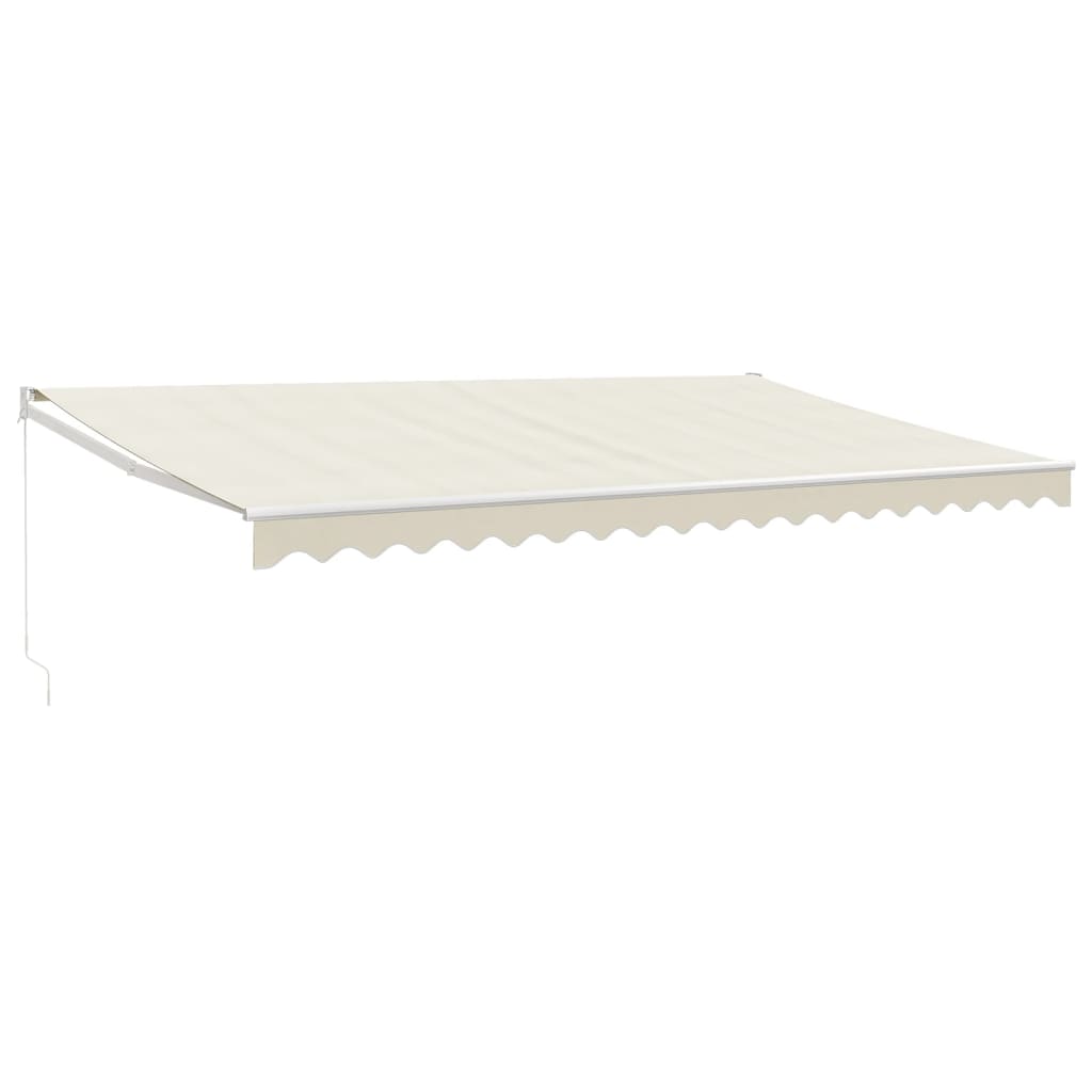 Gelenkarmmarkise Creme 5x3 m Stoff und Aluminium