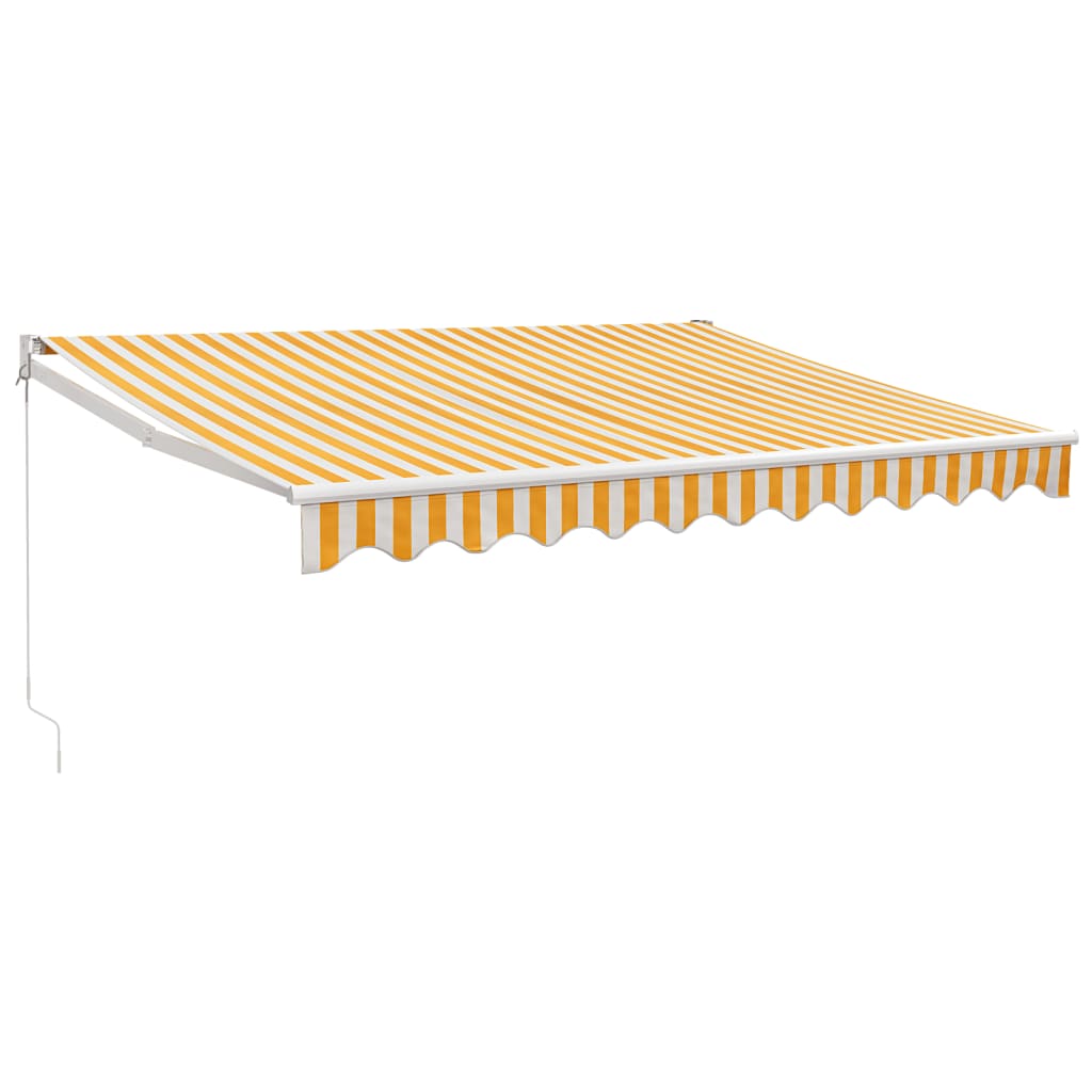 Gelenkarmmarkise Gelb und Weiß 3x2,5 m Stoff und Aluminium