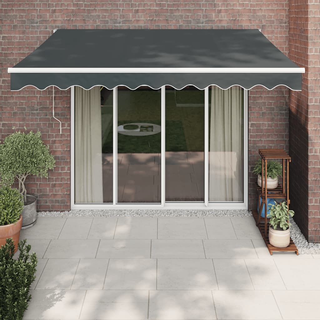 Gelenkarmmarkise Anthrazit 3,5x2,5 m Stoff und Aluminium