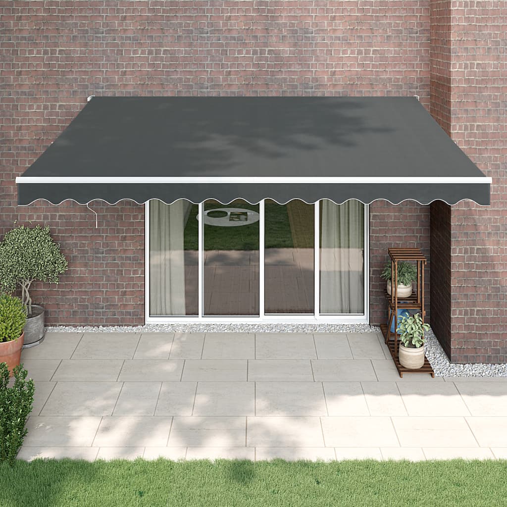 Gelenkarmmarkise Anthrazit 4x3 m Stoff und Aluminium