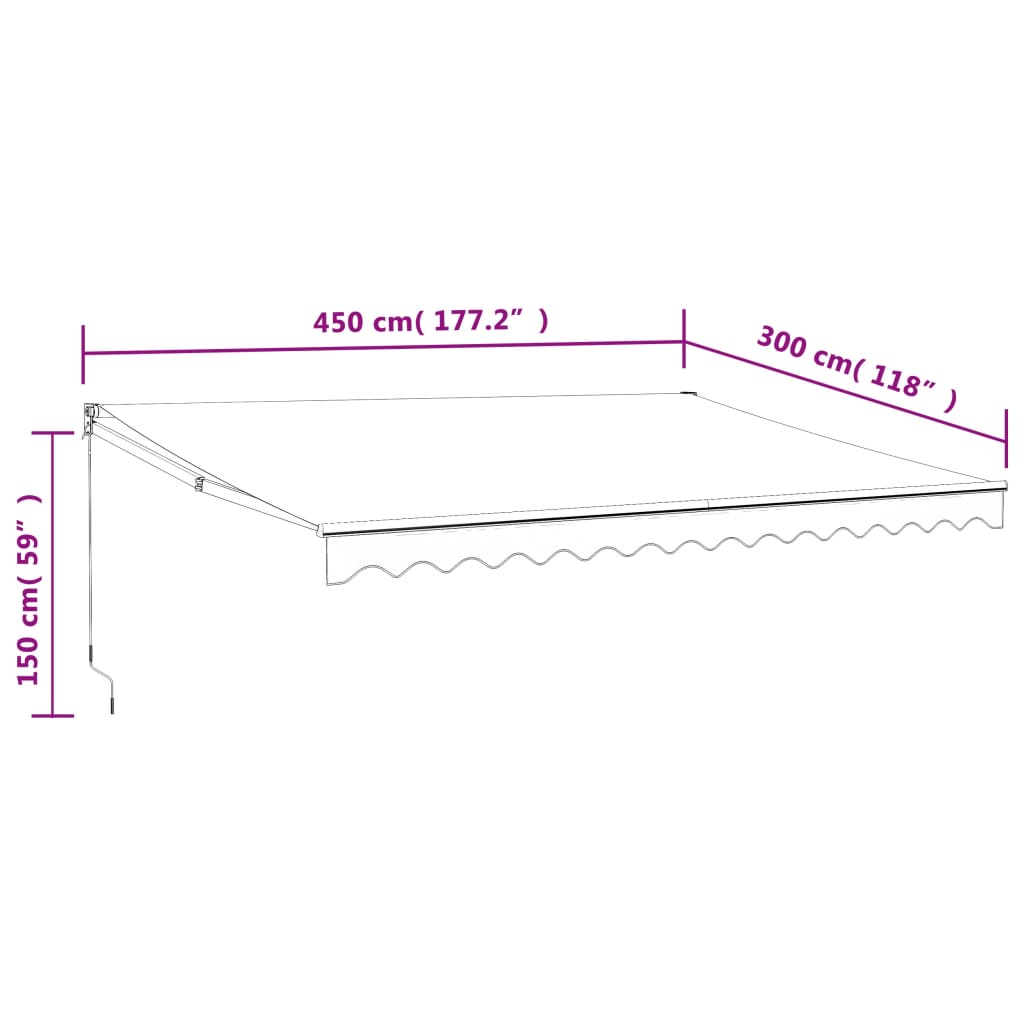 Gelenkarmmarkise Anthrazit 4,5x3 m Stoff und Aluminium
