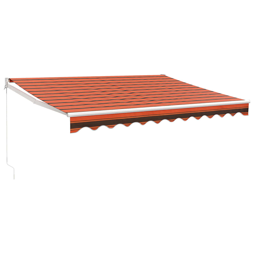 Gelenkarmmarkise Orange und Braun 3x2,5 m Stoff und Aluminium
