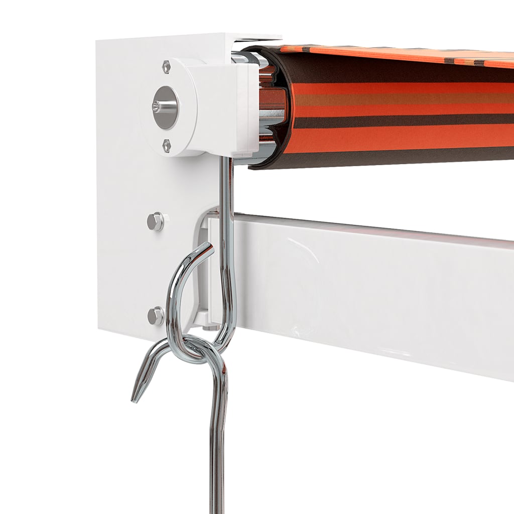 Gelenkarmmarkise Orange und Braun 3x2,5 m Stoff und Aluminium