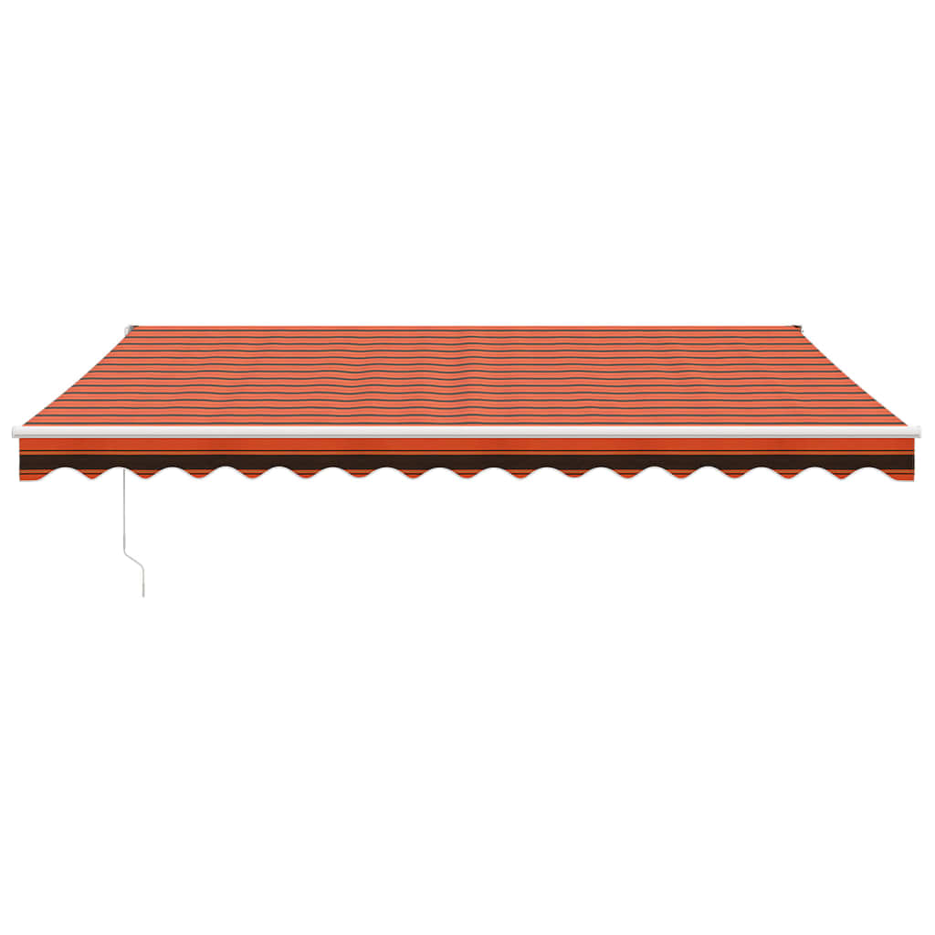 Gelenkarmmarkise Orange und Braun 4,5x3 m Stoff und Aluminium