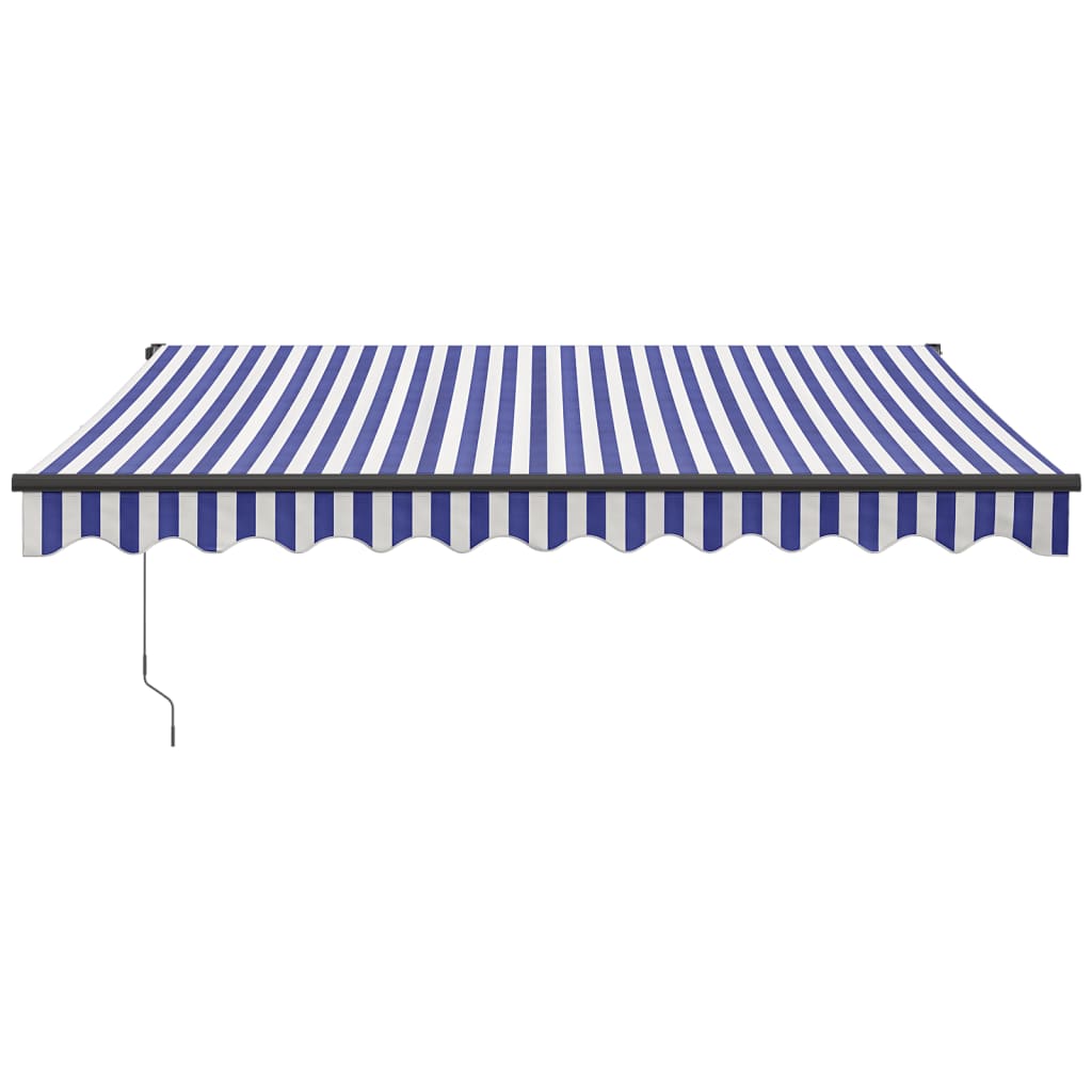 Gelenkarmmarkise Blau und Weiß 3x2,5 m Stoff und Aluminium