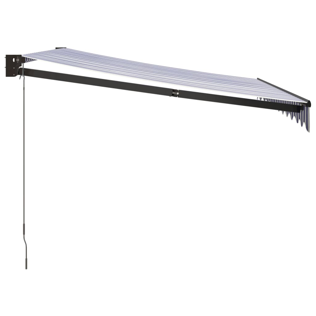 Gelenkarmmarkise Blau und Weiß 3x2,5 m Stoff und Aluminium