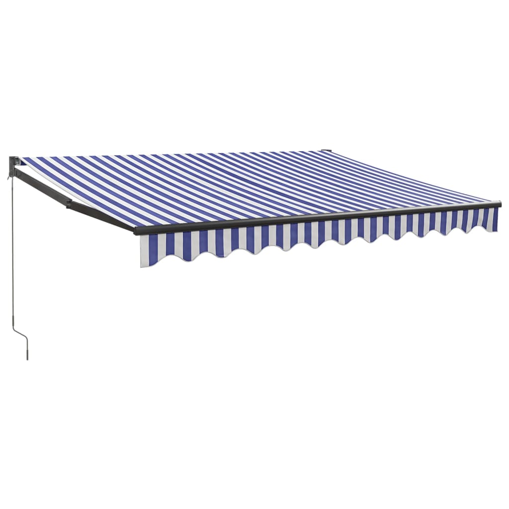 Gelenkarmmarkise Blau und Weiß 3,5x2,5 m Stoff und Aluminium