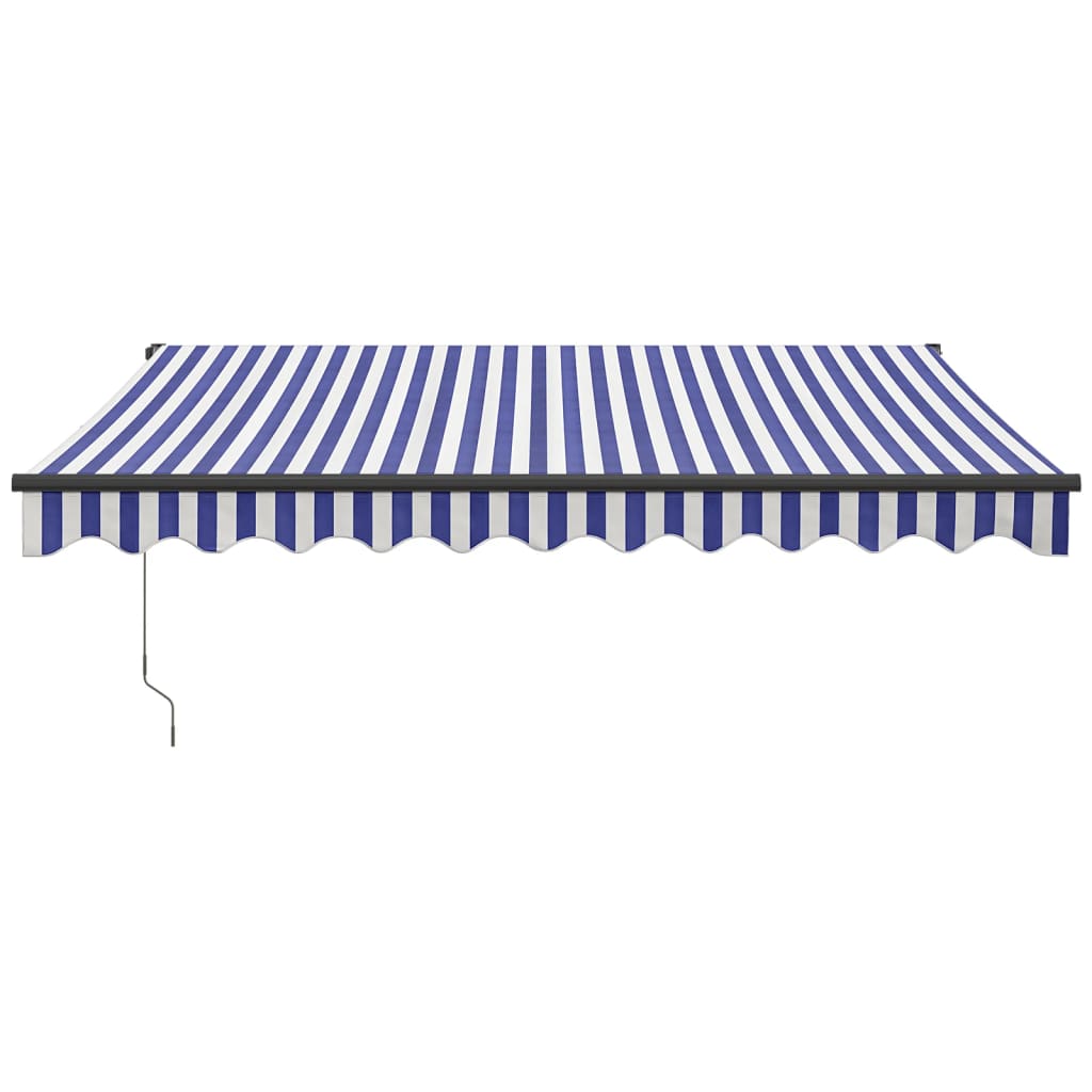 Gelenkarmmarkise Blau und Weiß 3,5x2,5 m Stoff und Aluminium