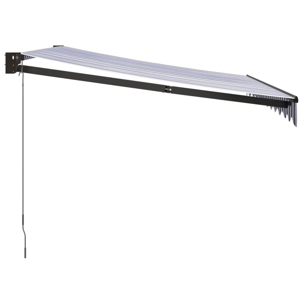 Gelenkarmmarkise Blau und Weiß 3,5x2,5 m Stoff und Aluminium