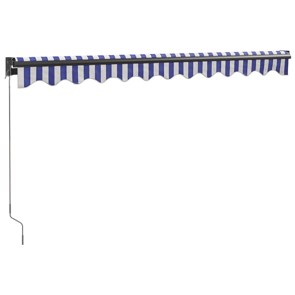 Gelenkarmmarkise Blau und Weiß 3,5x2,5 m Stoff und Aluminium