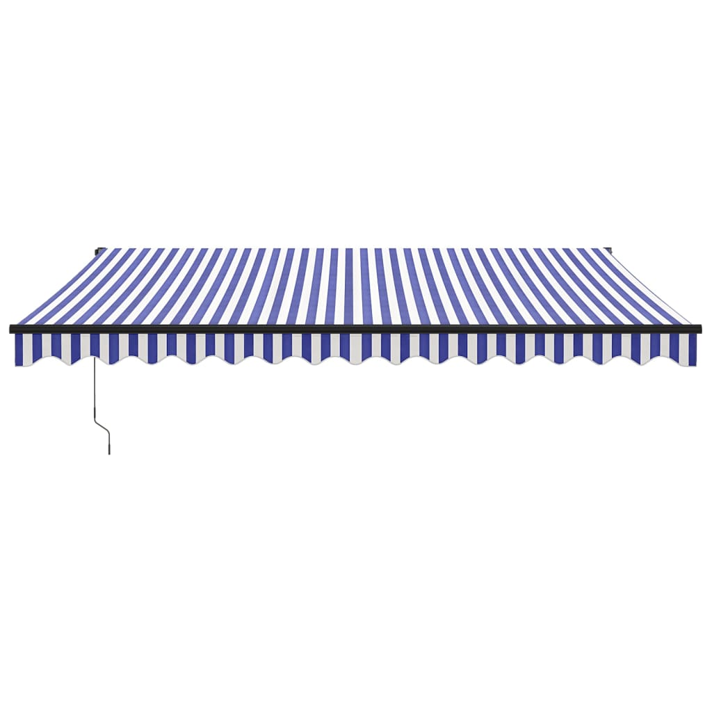 Gelenkarmmarkise Blau und Weiß 4,5x3 m Stoff und Aluminium