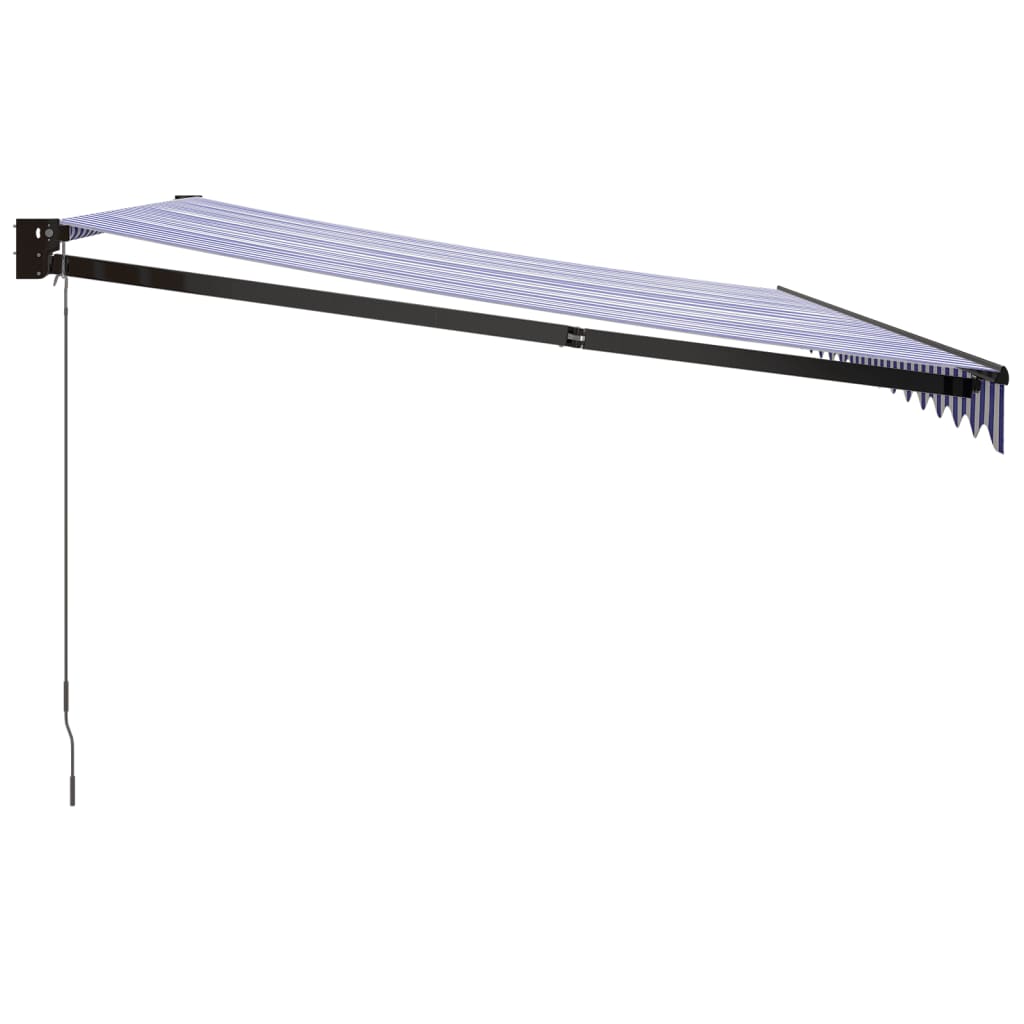 Gelenkarmmarkise Blau und Weiß 4,5x3 m Stoff und Aluminium