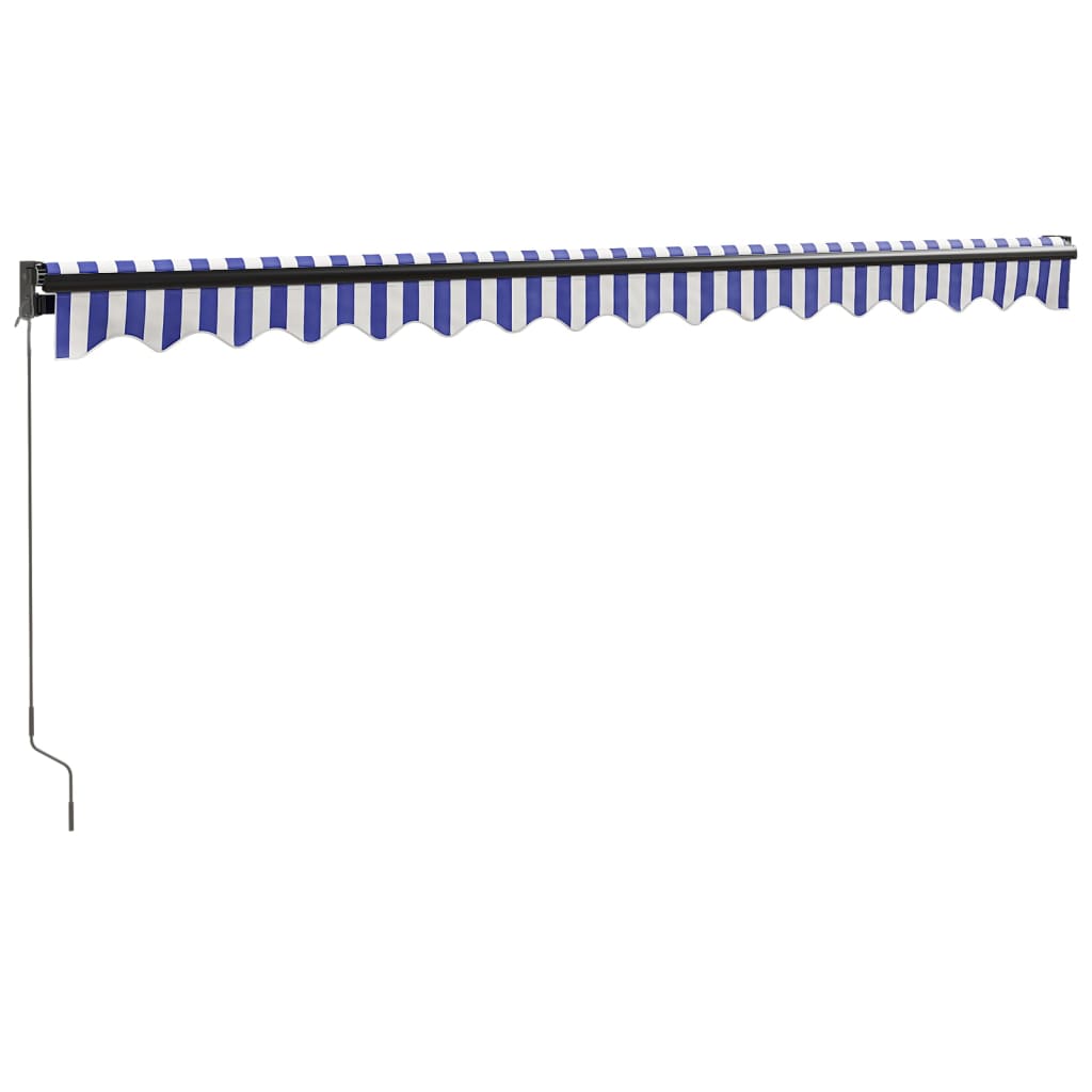 Gelenkarmmarkise Blau und Weiß 4,5x3 m Stoff und Aluminium