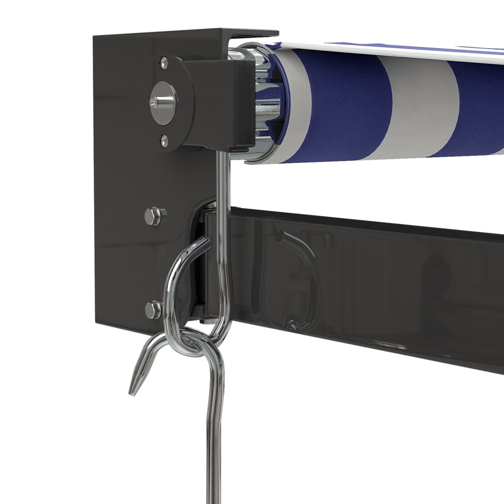 Gelenkarmmarkise Blau und Weiß 4,5x3 m Stoff und Aluminium