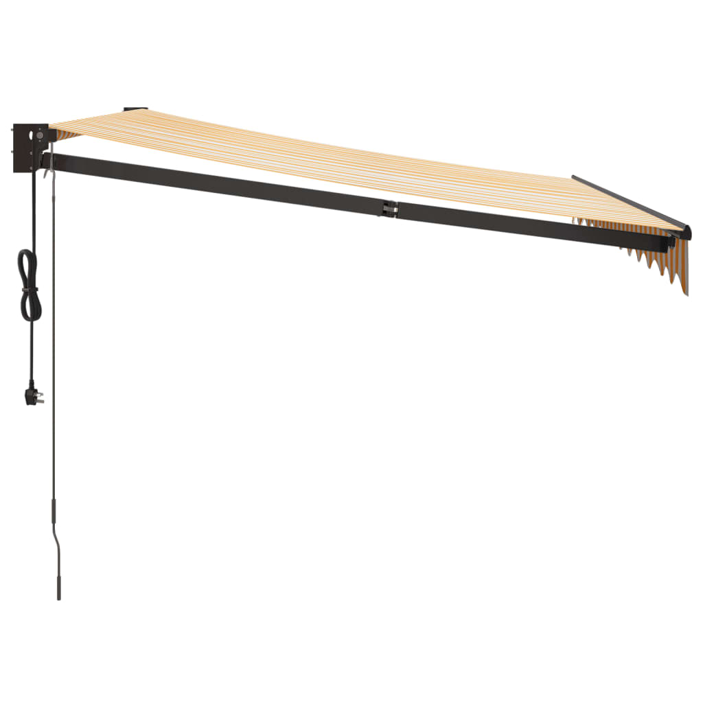 Gelenkarmmarkise Gelb und Weiß 3,5x2,5 m Stoff und Aluminium