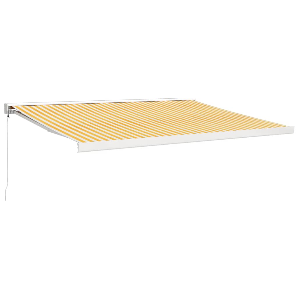 Gelenkarmmarkise Gelb und Weiß 4,5x3 m Stoff und Aluminium
