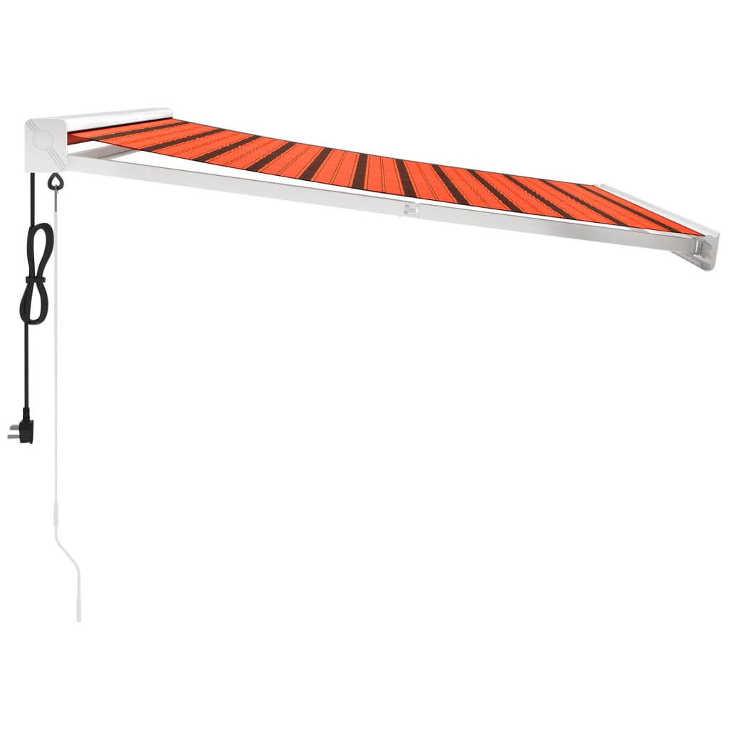 Gelenkarmmarkise Orange und Braun 3x2,5 m Stoff und Aluminium