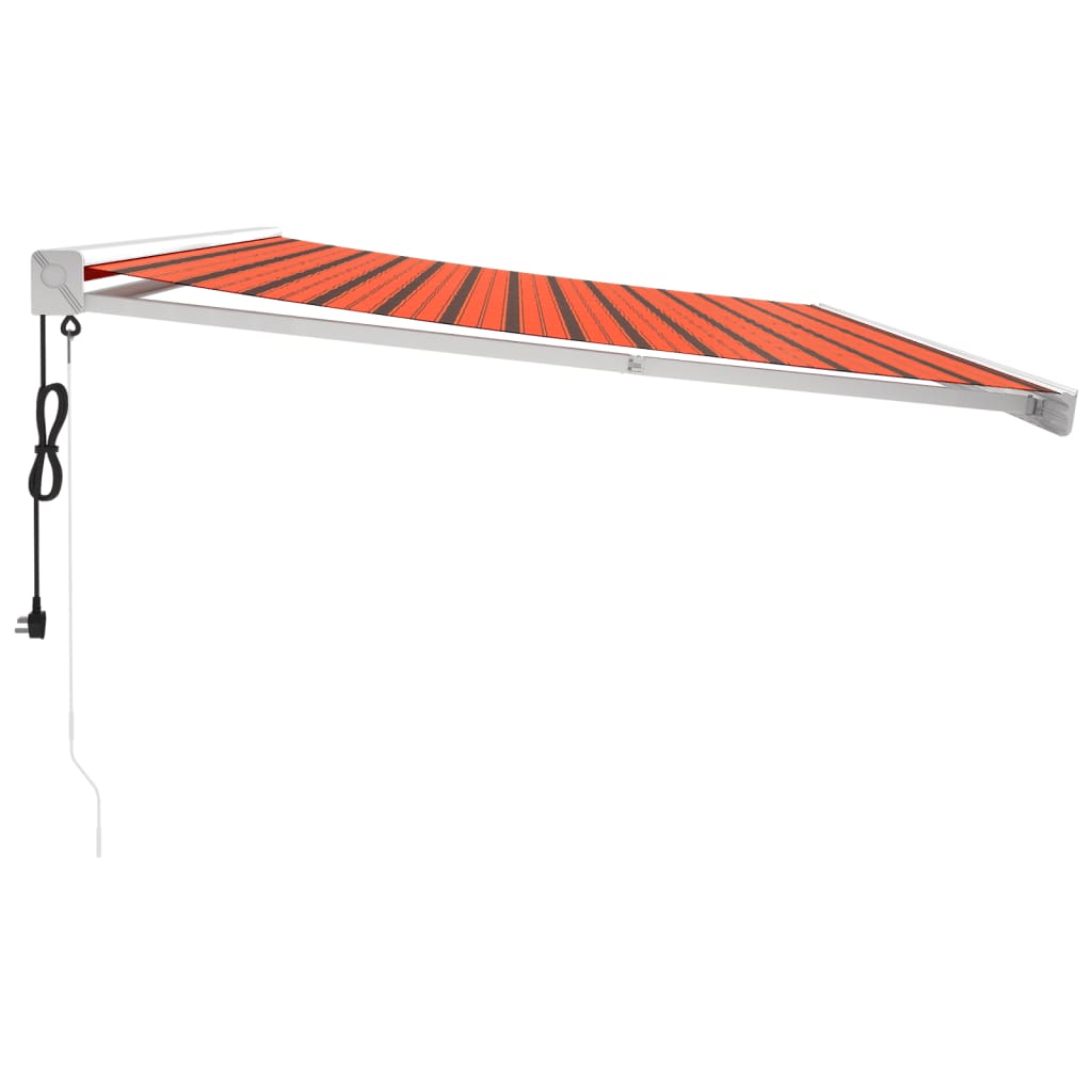 Gelenkarmmarkise Orange und Braun 5x3 m Stoff und Aluminium