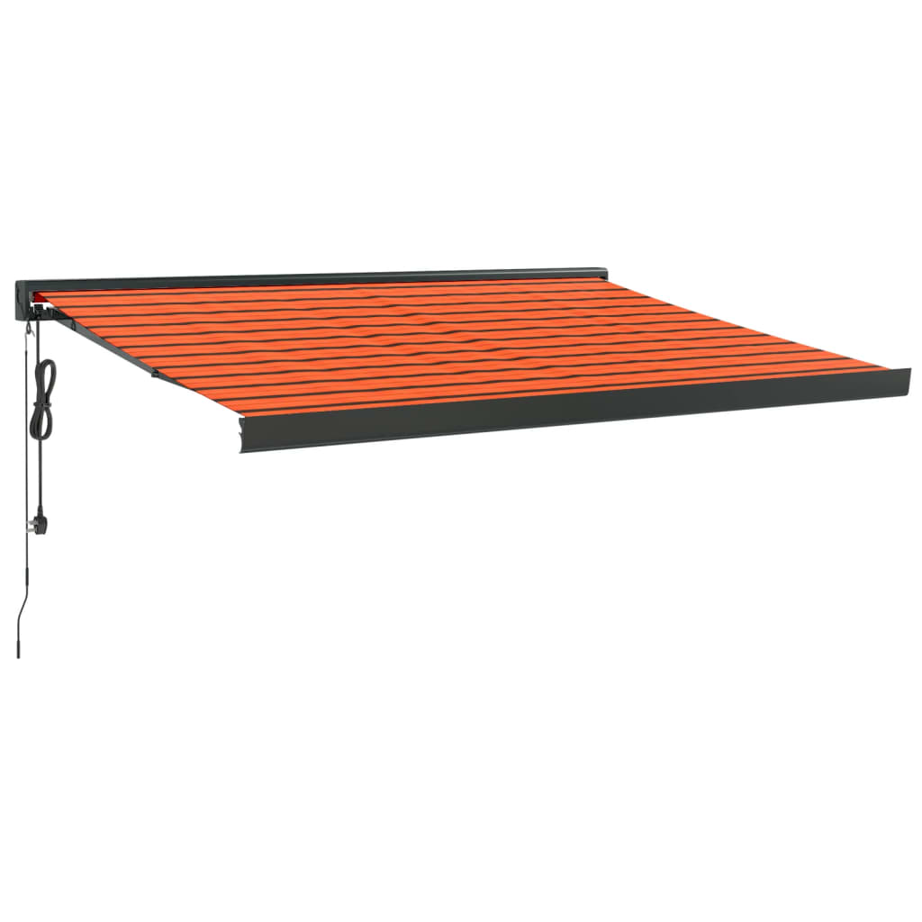 Gelenkarmmarkise Orange und Braun 3x2,5 m Stoff und Aluminium