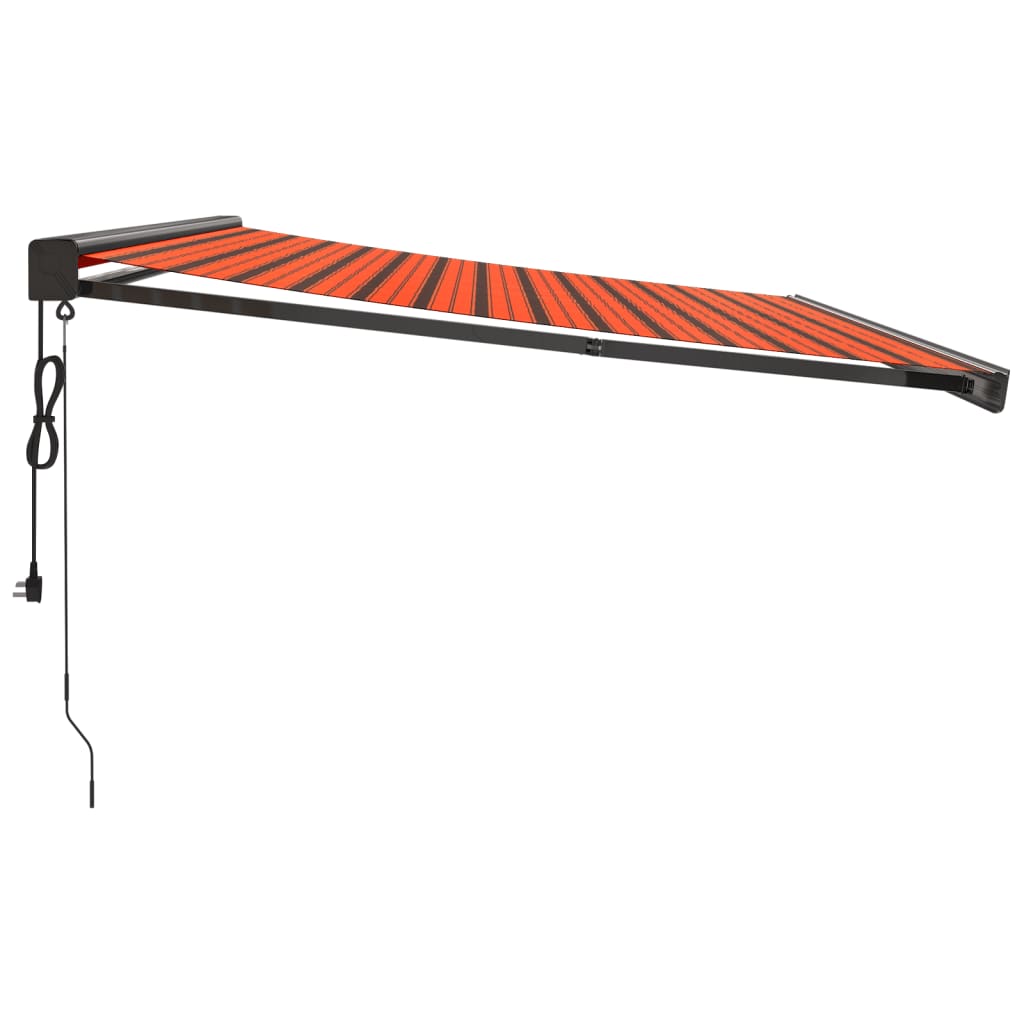 Gelenkarmmarkise Orange und Braun 4x3 m Stoff und Aluminium