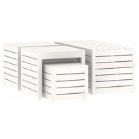 Thumbnail for 4-tlg. Gartenbox-Set Weiß Massivholz Kiefer