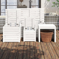 Thumbnail for 4-tlg. Gartenbox-Set Weiß Massivholz Kiefer