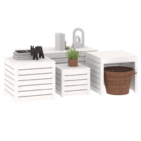 Thumbnail for 4-tlg. Gartenbox-Set Weiß Massivholz Kiefer