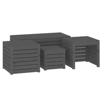 Thumbnail for 4-tlg. Gartenbox-Set Grau Massivholz Kiefer