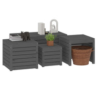 Thumbnail for 4-tlg. Gartenbox-Set Grau Massivholz Kiefer