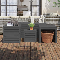 Thumbnail for 4-tlg. Gartenbox-Set Grau Massivholz Kiefer