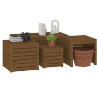 Thumbnail for 4-tlg. Gartenbox-Set Honigbraun Massivholz Kiefer