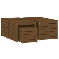 Thumbnail for 4-tlg. Gartenbox-Set Honigbraun Massivholz Kiefer
