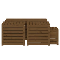Thumbnail for 4-tlg. Gartenbox-Set Honigbraun Massivholz Kiefer