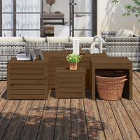 Thumbnail for 4-tlg. Gartenbox-Set Honigbraun Massivholz Kiefer