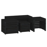 Thumbnail for 4-tlg. Gartenbox-Set Schwarz Massivholz Kiefer