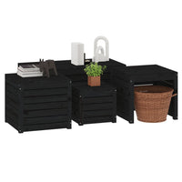 Thumbnail for 4-tlg. Gartenbox-Set Schwarz Massivholz Kiefer