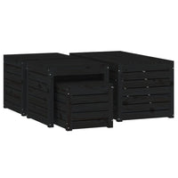 Thumbnail for 4-tlg. Gartenbox-Set Schwarz Massivholz Kiefer
