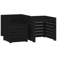 Thumbnail for 4-tlg. Gartenbox-Set Schwarz Massivholz Kiefer