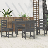 Thumbnail for 5-tlg. Garten-Essgruppe Grau Massivholz Kiefer