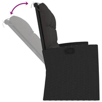 Thumbnail for Gartenbank mit Liegefunktion & Kissen Schwarz 173cm Poly Rattan