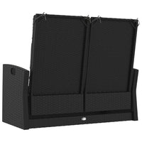 Thumbnail for Gartenbank mit Liegefunktion & Kissen Schwarz 118cm Poly Rattan