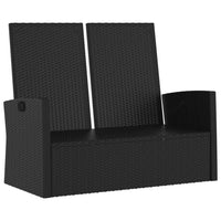 Thumbnail for Gartenbank mit Liegefunktion & Kissen Schwarz 118cm Poly Rattan