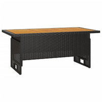 Thumbnail for Gartentisch Schwarz 100x50x43/63 cm Akazienholz & Poly Rattan