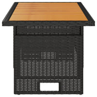 Thumbnail for Gartentisch Schwarz 100x50x43/63 cm Akazienholz & Poly Rattan