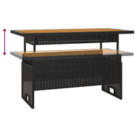 Thumbnail for Gartentisch Schwarz 100x50x43/63 cm Akazienholz & Poly Rattan